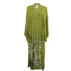 If Saris Could Talk Maxi Kimono- Antique Olive via Loft & Daughter