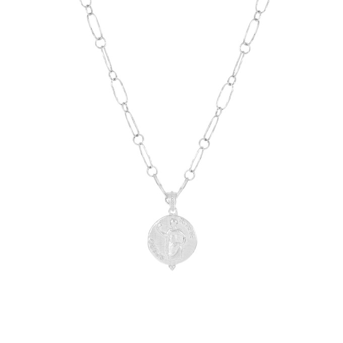 Hold Onto Hope Hammered Chain Necklace Silver from Loft & Daughter