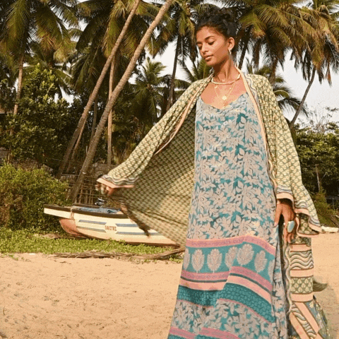 If Saris Could Talk Maxi Kimono- Rishikesh from Loft & Daughter