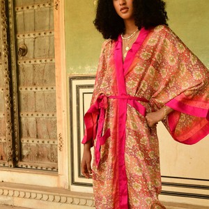 If Saris Could Talk Maxi Kimono- Zanzibar Border from Loft & Daughter