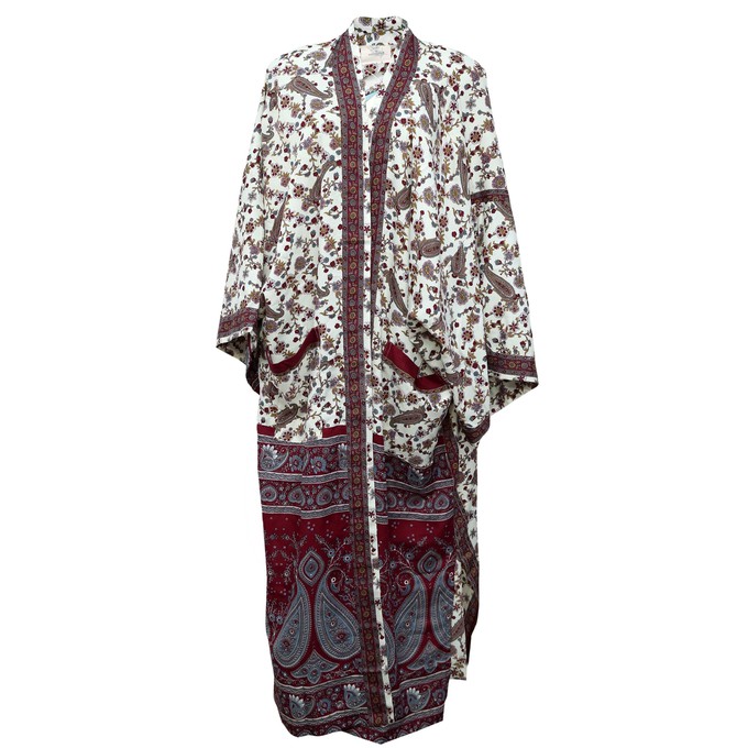 If Saris Could Talk Maxi Kimono- Shanghai Garden from Loft & Daughter