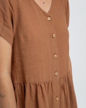 Linen Midi Dress coffee from Matona