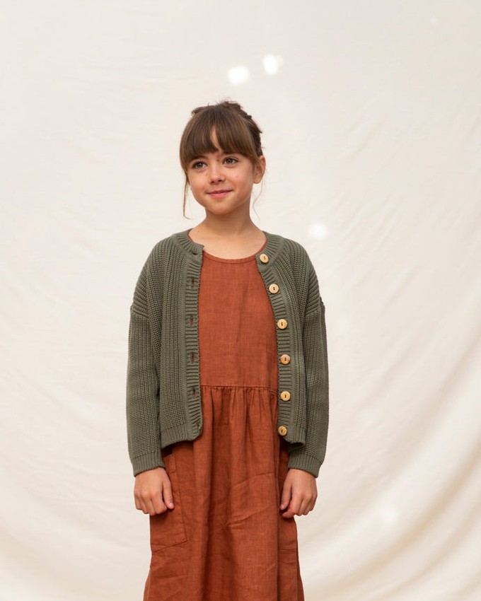 Crewneck Cotton Cardigan juniper from Matona