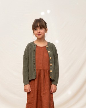 Crewneck Cotton Cardigan juniper from Matona