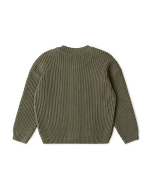 Crewneck Cotton Cardigan juniper from Matona