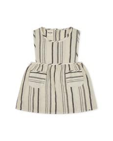 Pinafore Dress beige/striped via Matona