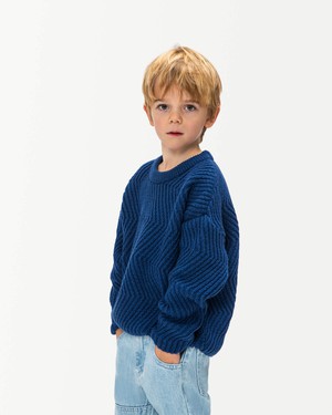 Round Neck Sweater royal blue from Matona