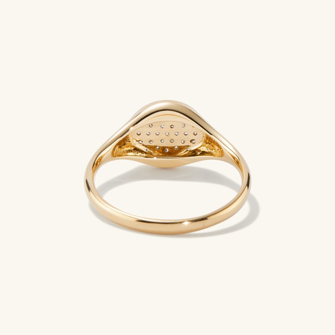 PavÃ© Diamond Signet Pinky Ring from Mejuri