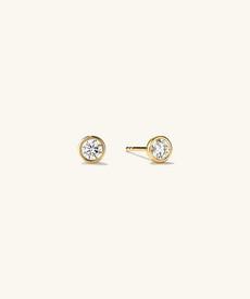 Bezel Round Lab Grown Diamond Studs 0.5 ct via Mejuri