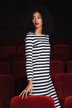 Glory midi dress Stripes (organic cotton) from Mon Col Anvers