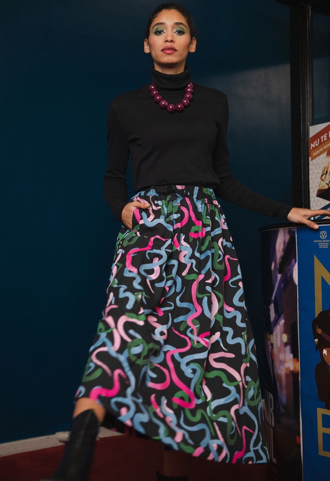 Sage midi skirt Swirl from Mon Col Anvers