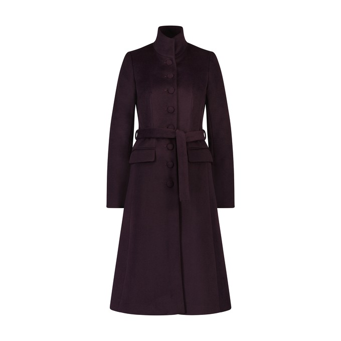 AUBERGINE TAILORED WOOL COAT from MONIQUE SINGH