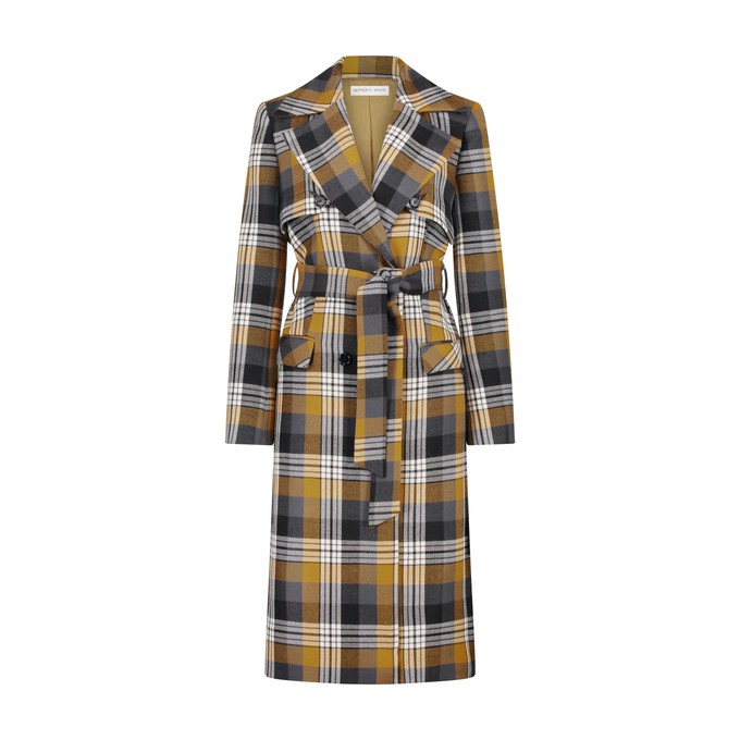 Checkered Oversized Trench Coat from MONIQUE SINGH