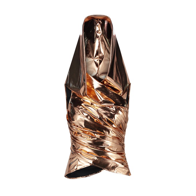 LIQUID BRONZE HOODED TOP from MONIQUE SINGH