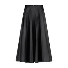 Black Faux Leather Flared Skirt via MONIQUE SINGH