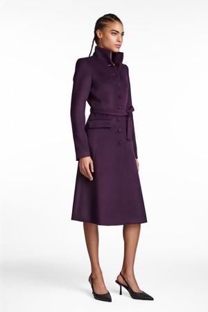 AUBERGINE TAILORED WOOL COAT from MONIQUE SINGH