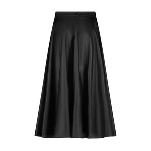 Black Faux Leather Flared Skirt from MONIQUE SINGH