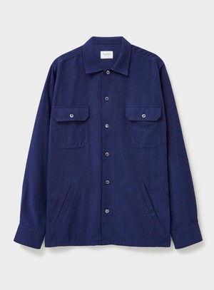 Recycled Blue Italian Flannel Piccadilly Overshirt from Neem London