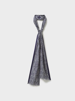 Biodegradable Italian Tencel Navy Circle Wave Neck Scarf from Neem London