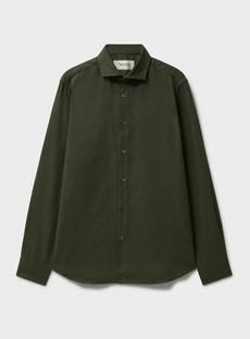 Recycled Italian Flannel Green Cut Away Shirt via Neem London