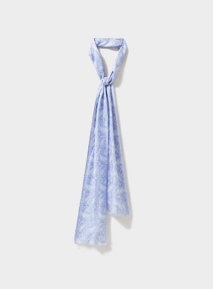 Biodegradable Italian Tencel Sky Paisley Neck Scarf from Neem London