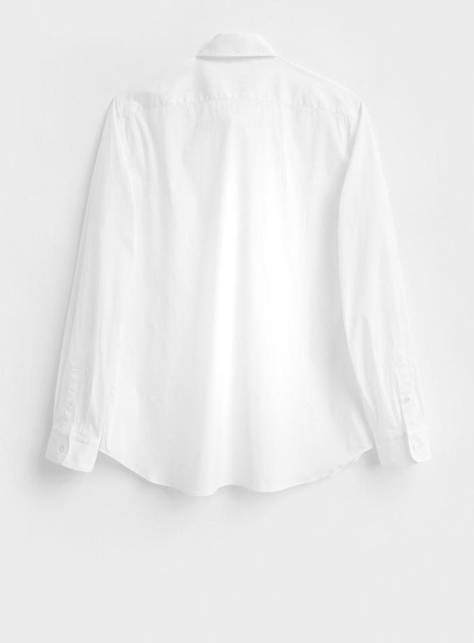 Recycled Italian White Oxford Modern Button-down Popover Shirt from Neem London