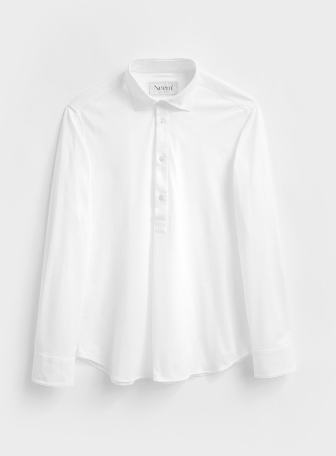 Recycled Italian White Popover Shirt from Neem London