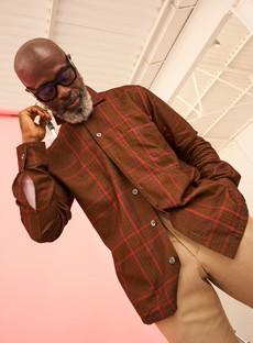 Recycled Flannel Chocolate Check Spitalfields Overshirt via Neem London