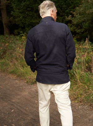 Recycled Italian Flannel Deep Navy St James Overshirt from Neem London