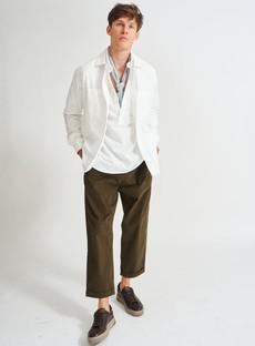 Recycled Italian Rigenerato White Double Pocket Shirt via Neem London