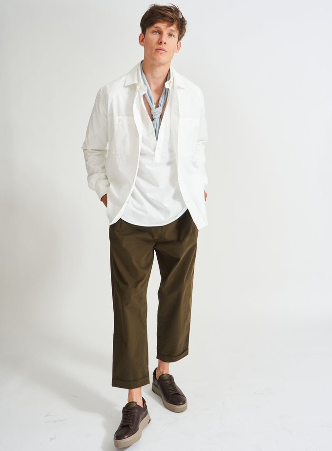 Recycled Italian Rigenerato White Double Pocket Shirt from Neem London