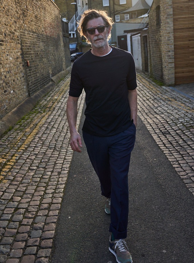 ZQ Merino Wool Jersey Navy T-Shirt from Neem London