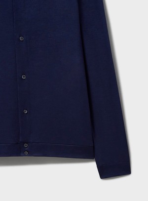 ZQ Merino Wool Jersey Steel Blue Audley Overshirt from Neem London