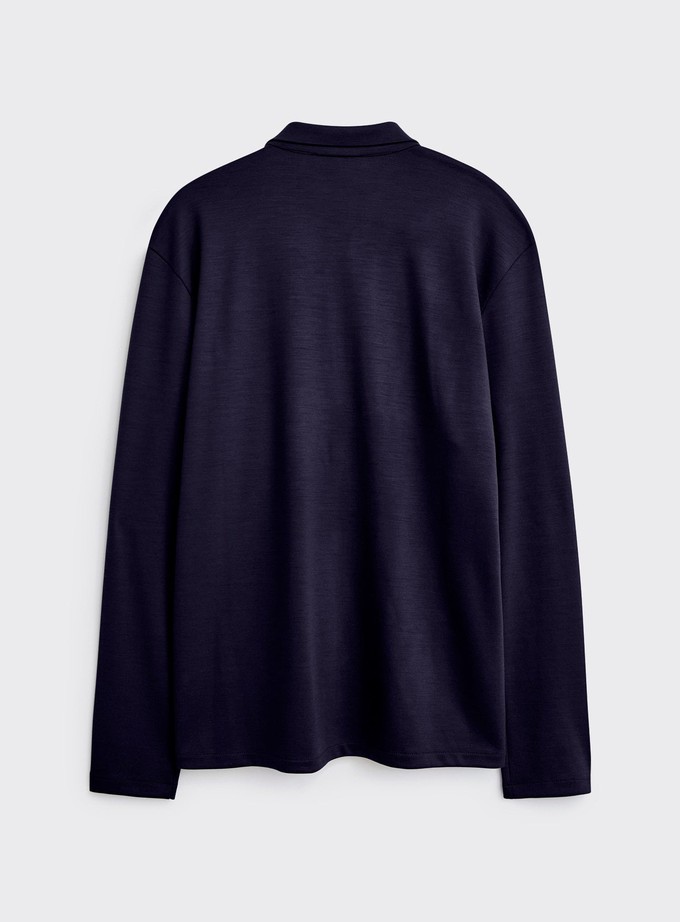 ZQ Merino 120s Neem Navy Jersey Cardigan from Neem London