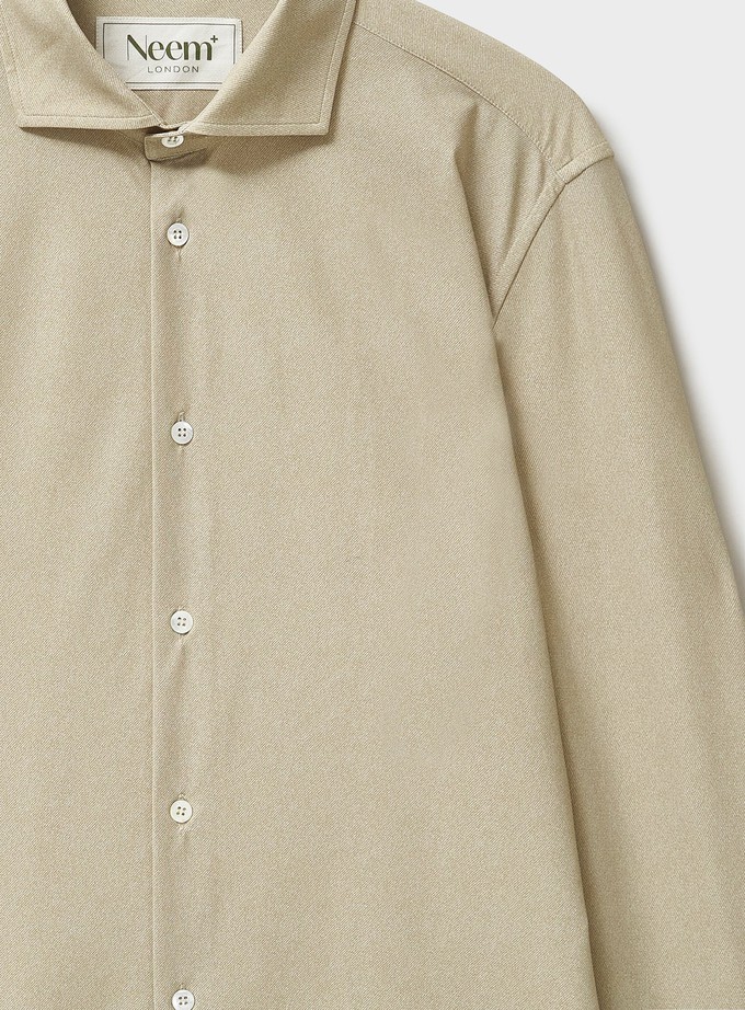 Recycled Italian Oatmeal Cut Away Comfort Shirt from Neem London