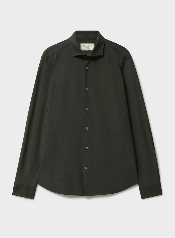 Recycled Italian Chocolate Cut Away Comfort Shirt from Neem London