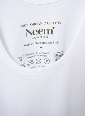 Men's White Organic Cotton Tank Top from Neem London