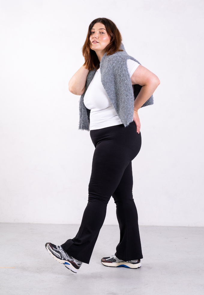 Organic Cotton Flared Leggings, Black from Not Basics