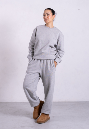 Organic Cotton Sweatpants, Light Grey Marl from Not Basics