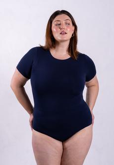 Organic Cotton Crew Bodysuit, Blue Navy via Not Basics