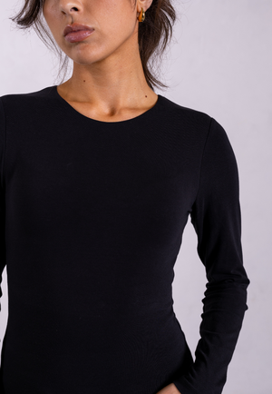 Organic Cotton Crew Long Sleeve T-Shirt, Black from Not Basics