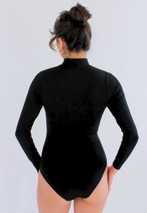 Organic Cotton Long Sleeve Turtleneck Bodysuit, Black from Not Basics