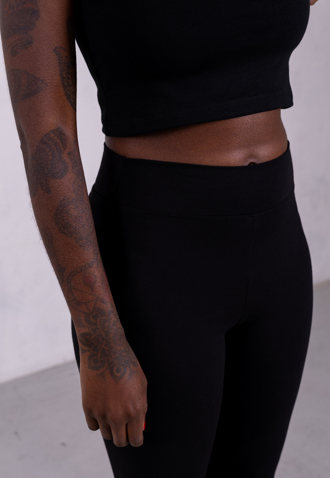 Organic Cotton Flared Leggings, Black from Not Basics