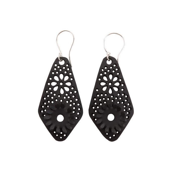 Diamond Recycled Rubber Earrings from Paguro Upcycle