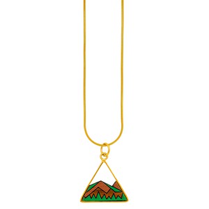 Hill Eco-friendly Recycled Wood Gold Necklace from Paguro Upcycle