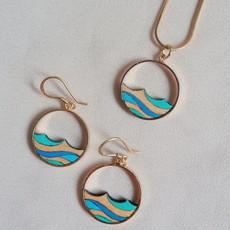 Ocean Recycled Wood Necklace & Earrings Bundle via Paguro Upcycle