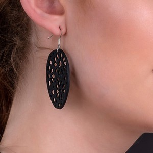 Seraphine (II) Recycled Rubber Oval Earrings from Paguro Upcycle