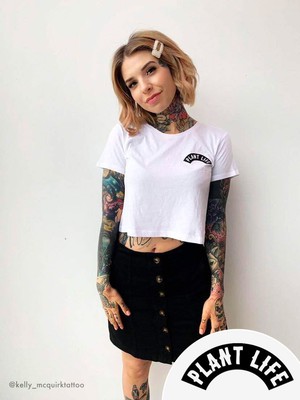 Plant Life Classic - White Crop Top from Plant Faced Clothing