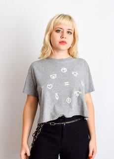 Equal Beings - Marle Grey Crop Tee via Plant Faced Clothing