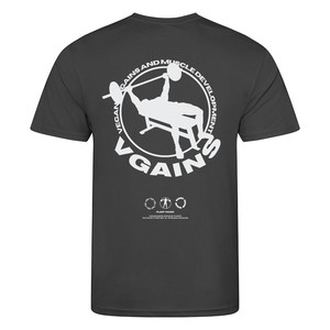 VGAINS Emblem Recycled Cool Training Tee Mens - Charcoal from Plant Faced Clothing